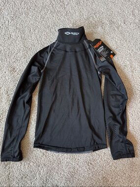 Shock Doctor Kids' Black Compression Long Sleeve Top with Neck Guard